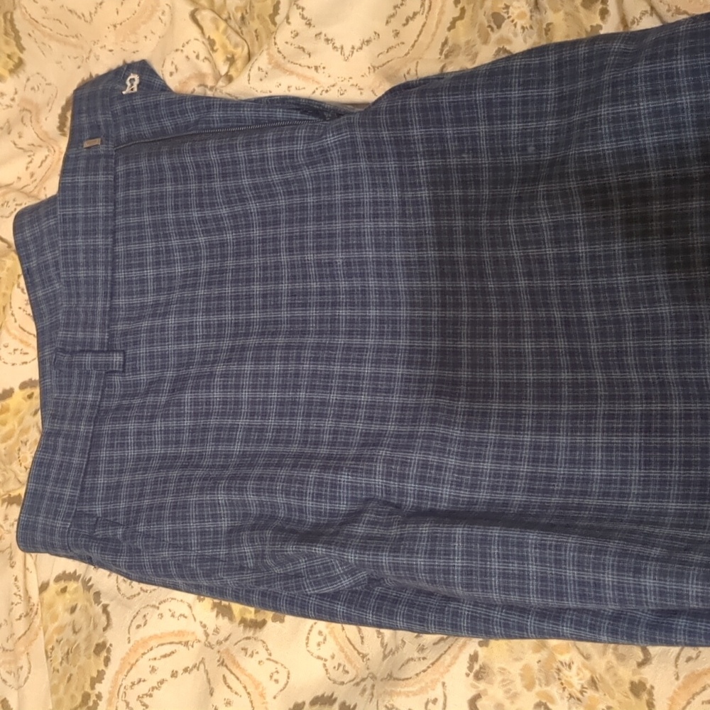 Tommy Hilfiger Flex Mens Blue check pants 32 waist 32 length